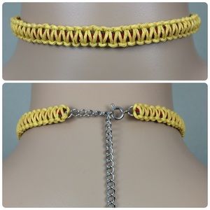 Yellow w/Red & Olive Peekaboo Hemp Choker